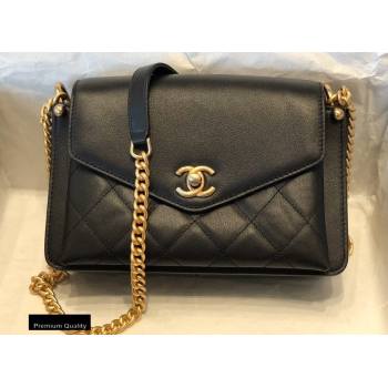 Chanel Lambskin Quilted Flap Bag Black/Gold 2020 (smjd-20091827)