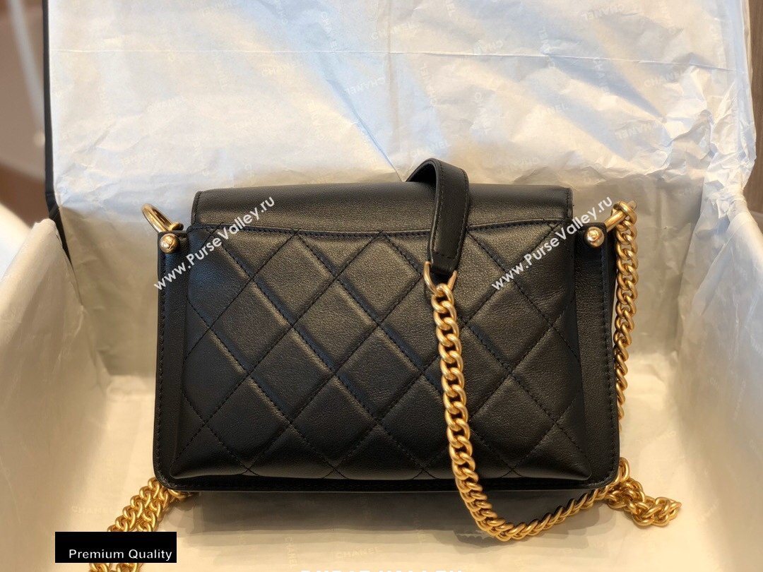 Chanel Lambskin Quilted Flap Bag Black/Gold 2020 (smjd-20091827)