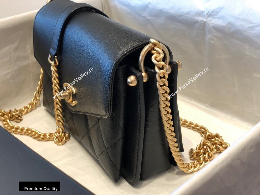 Chanel Lambskin Quilted Flap Bag Black/Gold 2020 (smjd-20091827)