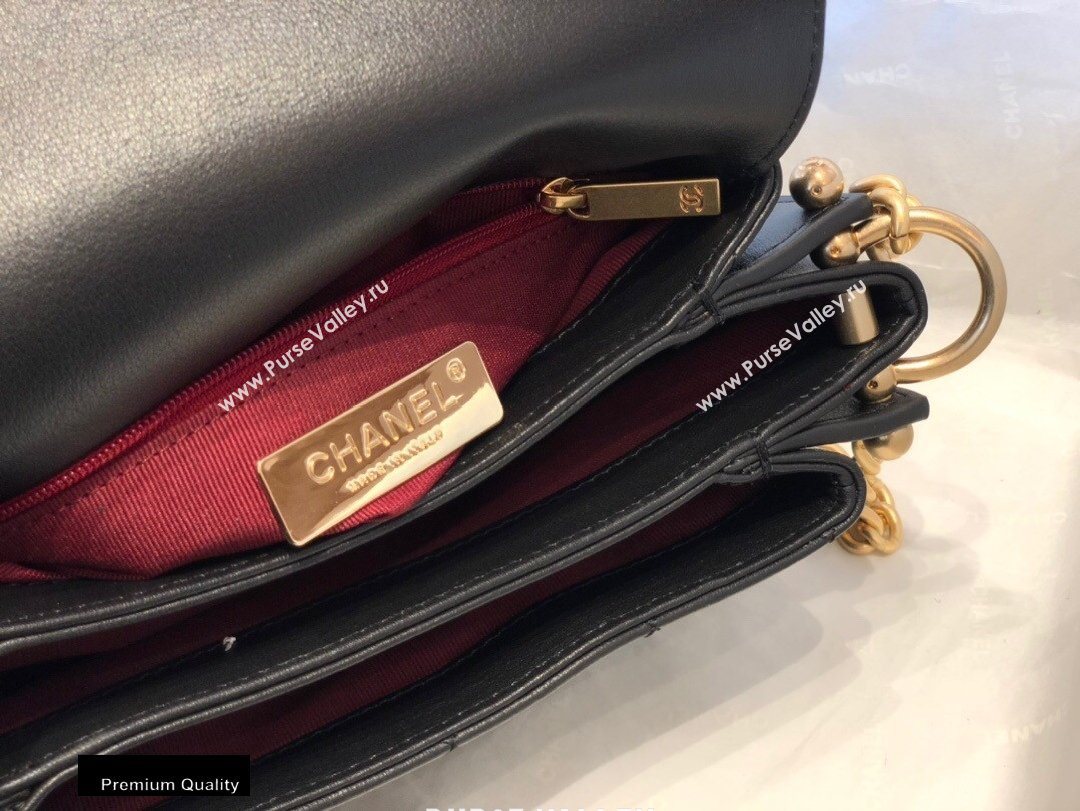 Chanel Lambskin Quilted Flap Bag Black/Gold 2020 (smjd-20091827)