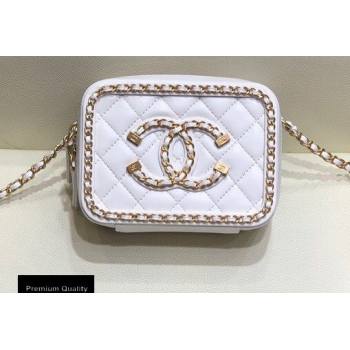 Chanel Chain CC Filigree Clutch with Chain Vanity Case Bag A84452 White 2020 (smjd-20091812)