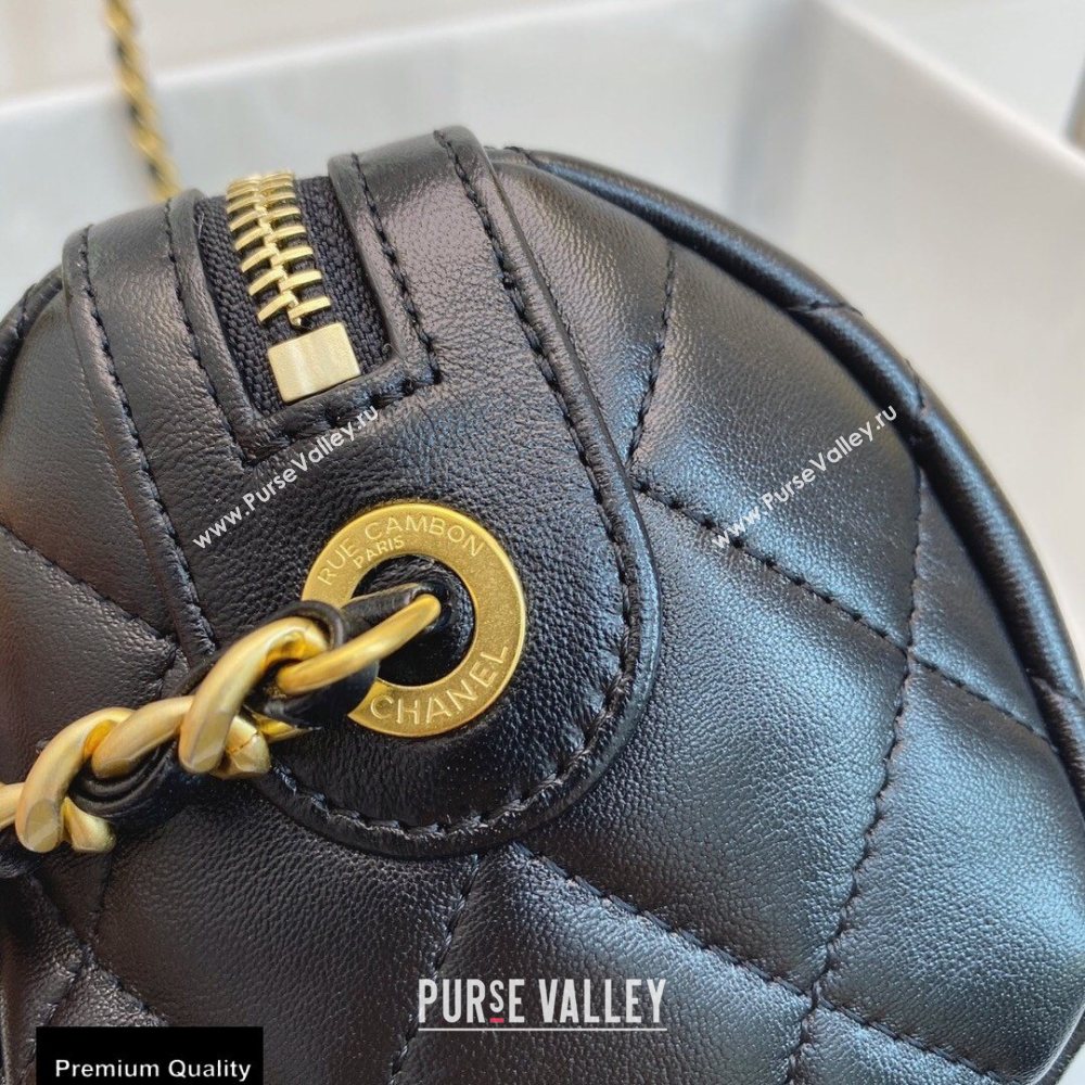 Chanel Shiny Lambskin Small Bowling Bag AS1899 Black 2020 (smjd-20091728)