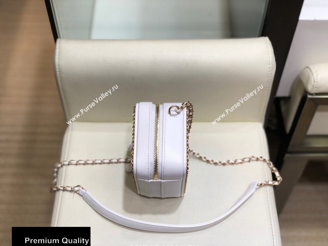 Chanel Chain CC Filigree Clutch with Chain Vanity Case Bag A84452 White 2020 (smjd-20091812)