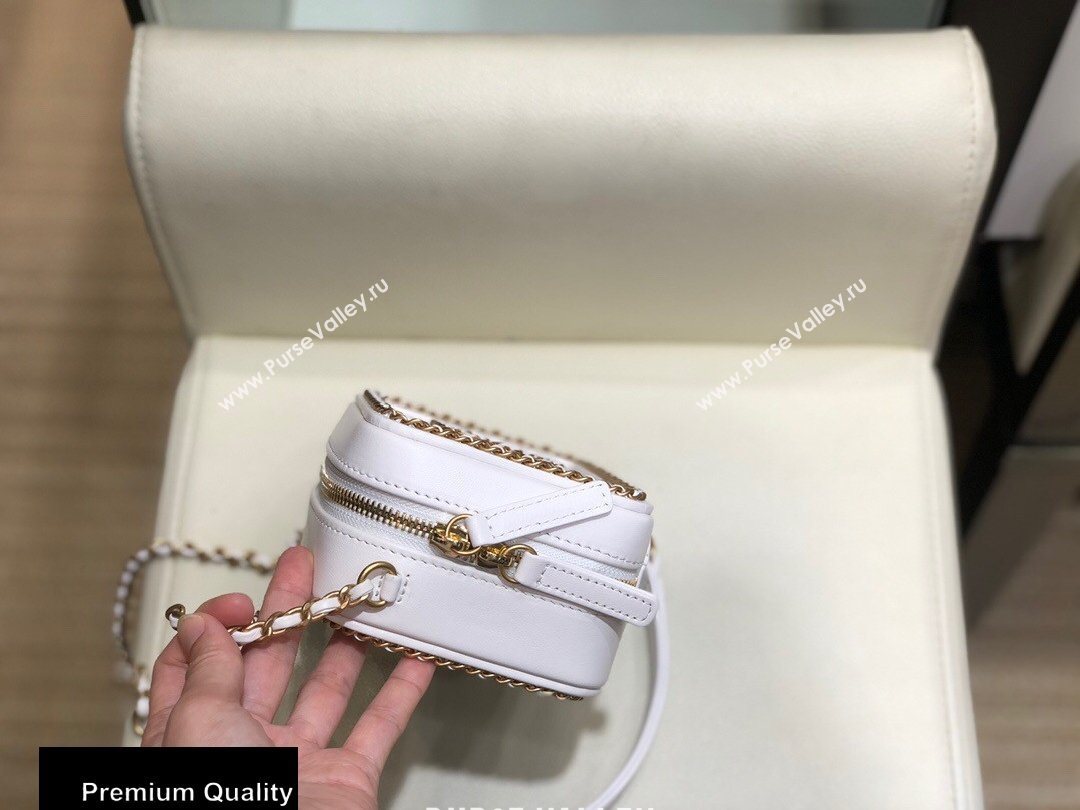 Chanel Chain CC Filigree Clutch with Chain Vanity Case Bag A84452 White 2020 (smjd-20091812)