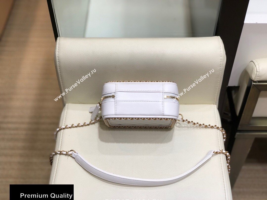 Chanel Chain CC Filigree Clutch with Chain Vanity Case Bag A84452 White 2020 (smjd-20091812)