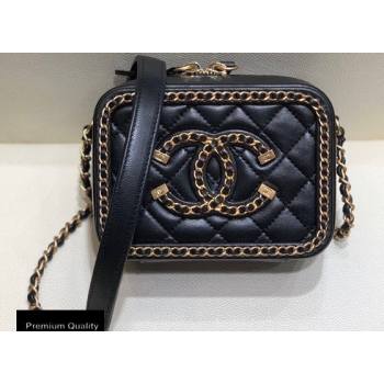 Chanel Chain CC Filigree Clutch with Chain Vanity Case Bag A84452 Black 2020 (smjd-20091811)