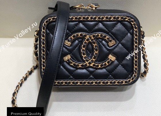 Chanel Chain CC Filigree Clutch with Chain Vanity Case Bag A84452 Black 2020 (smjd-20091811)