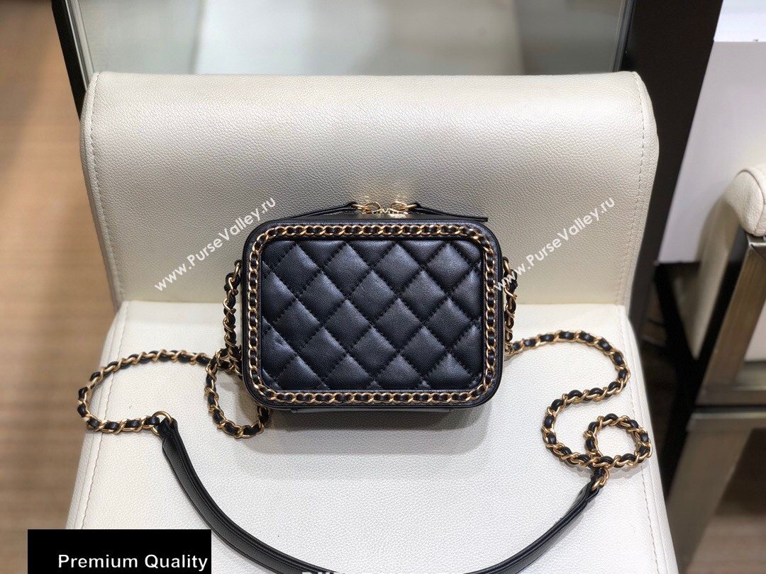 Chanel Chain CC Filigree Clutch with Chain Vanity Case Bag A84452 Black 2020 (smjd-20091811)