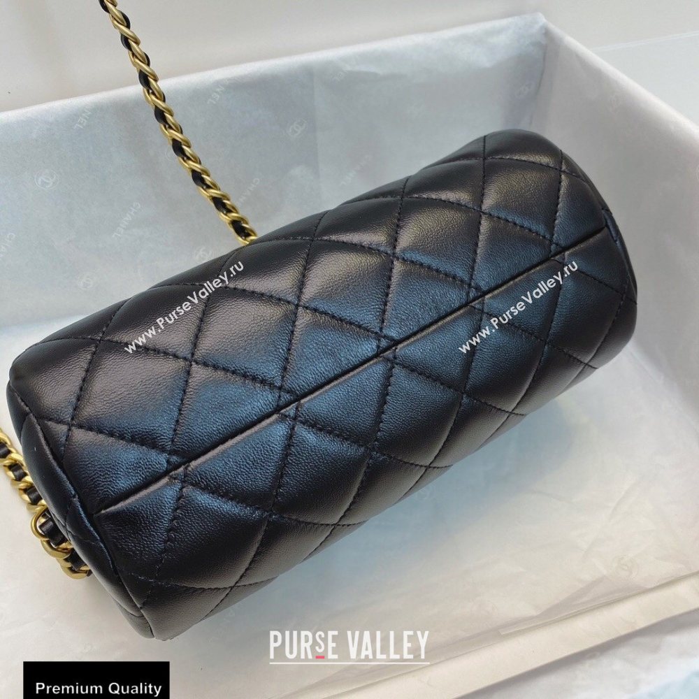 Chanel Shiny Lambskin Small Bowling Bag AS1899 Black 2020 (smjd-20091728)