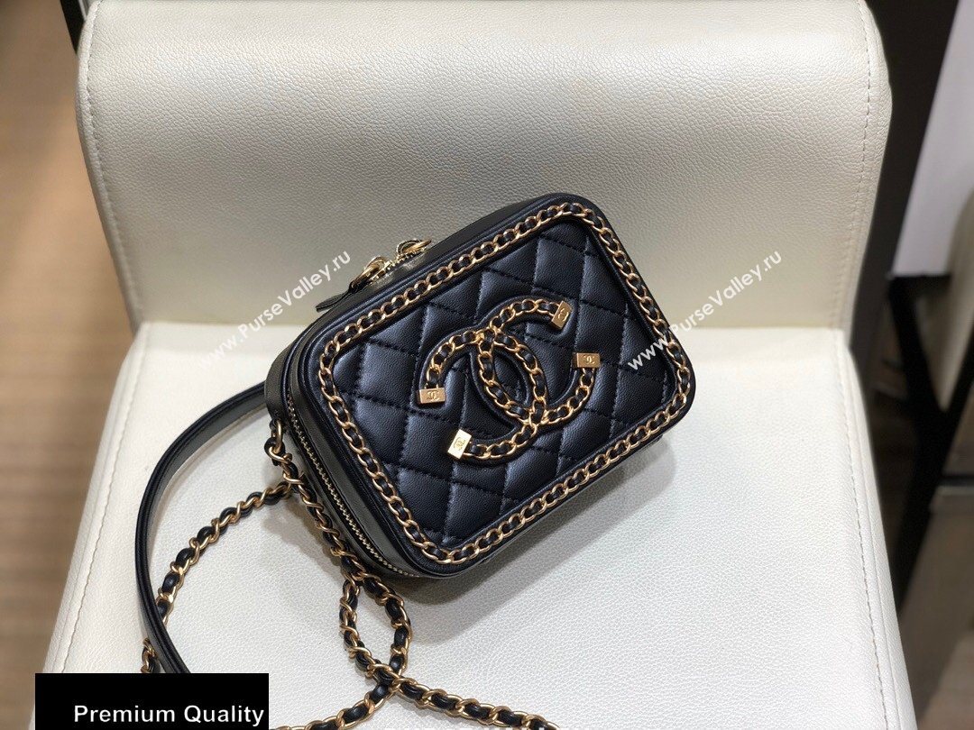 Chanel Chain CC Filigree Clutch with Chain Vanity Case Bag A84452 Black 2020 (smjd-20091811)