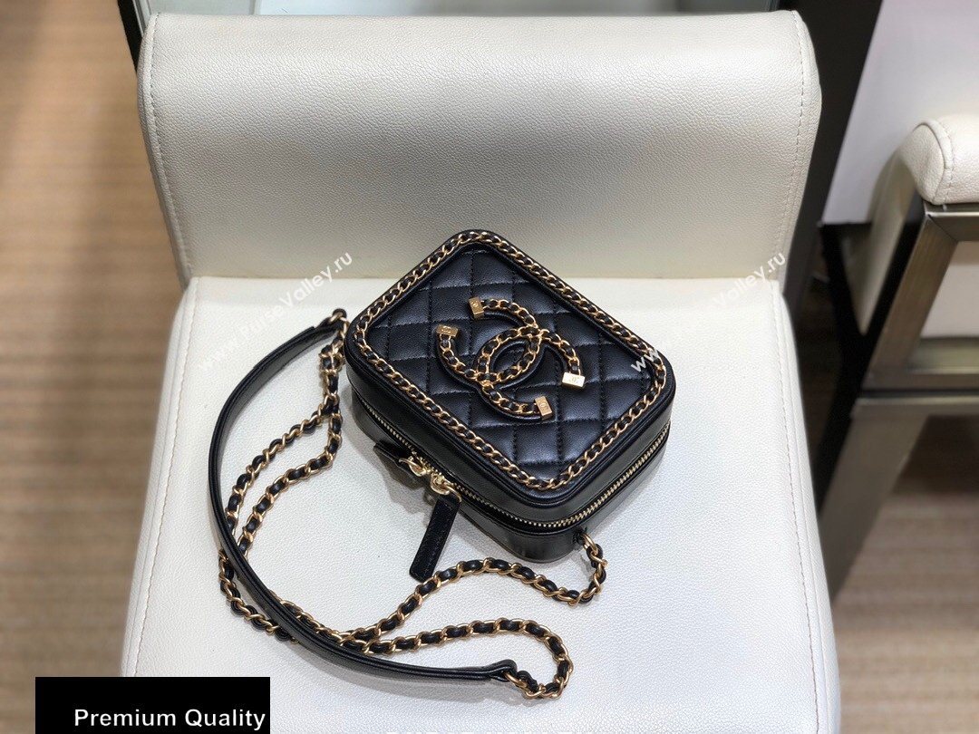 Chanel Chain CC Filigree Clutch with Chain Vanity Case Bag A84452 Black 2020 (smjd-20091811)