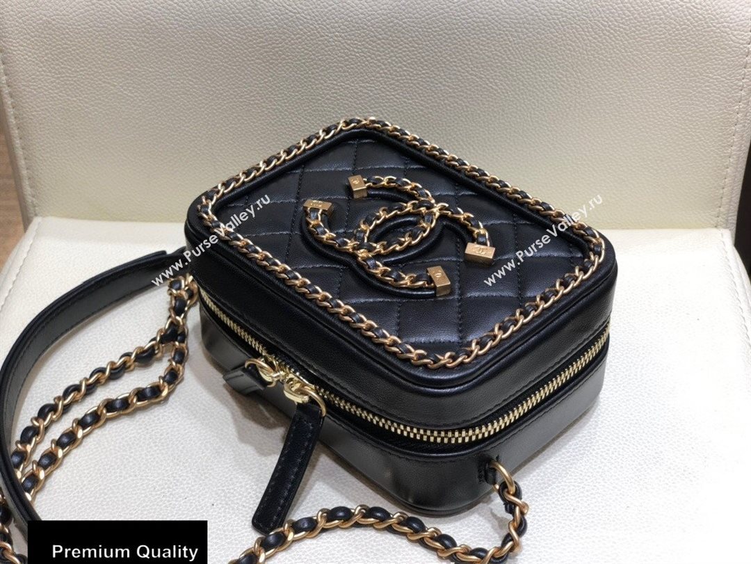 Chanel Chain CC Filigree Clutch with Chain Vanity Case Bag A84452 Black 2020 (smjd-20091811)