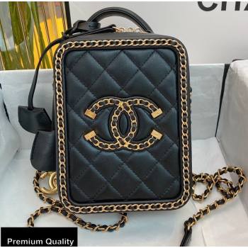 Chanel Chain CC Filigree Vertical Clutch with Chain Vanity Case Bag AS0988 Black 2020 (smjd-20091809)