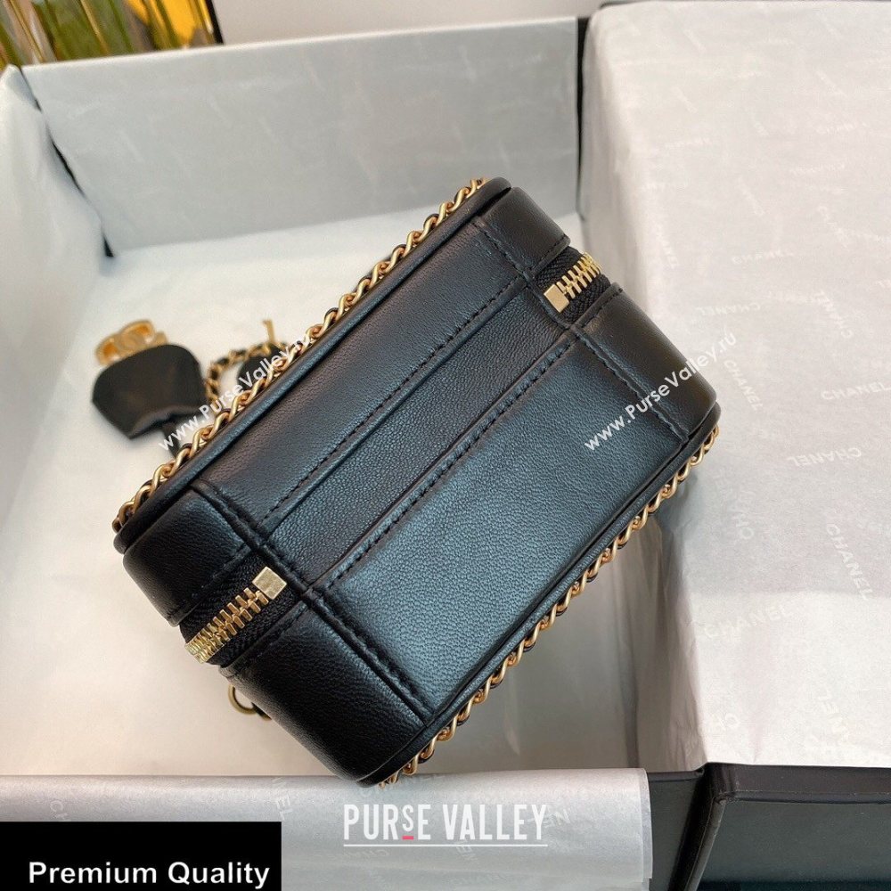 Chanel Chain CC Filigree Vertical Clutch with Chain Vanity Case Bag AS0988 Black 2020 (smjd-20091809)