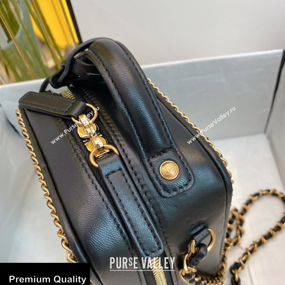 Chanel Chain CC Filigree Vertical Clutch with Chain Vanity Case Bag AS0988 Black 2020 (smjd-20091809)