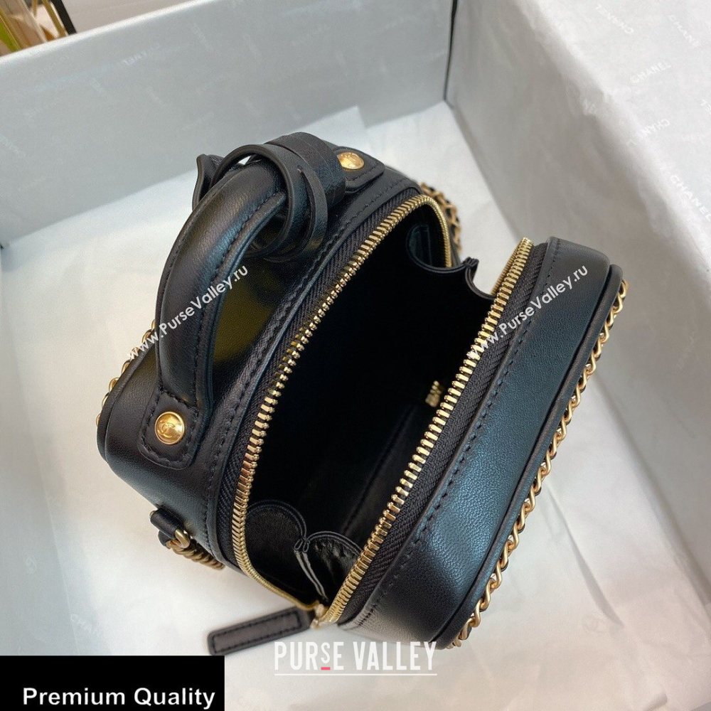 Chanel Chain CC Filigree Vertical Clutch with Chain Vanity Case Bag AS0988 Black 2020 (smjd-20091809)