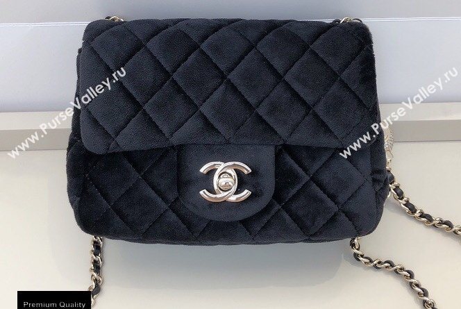 Chanel Velvet Strass Pearl Crush Mini Flap Bag AS1786 Black 2020 (smjd-20091722)