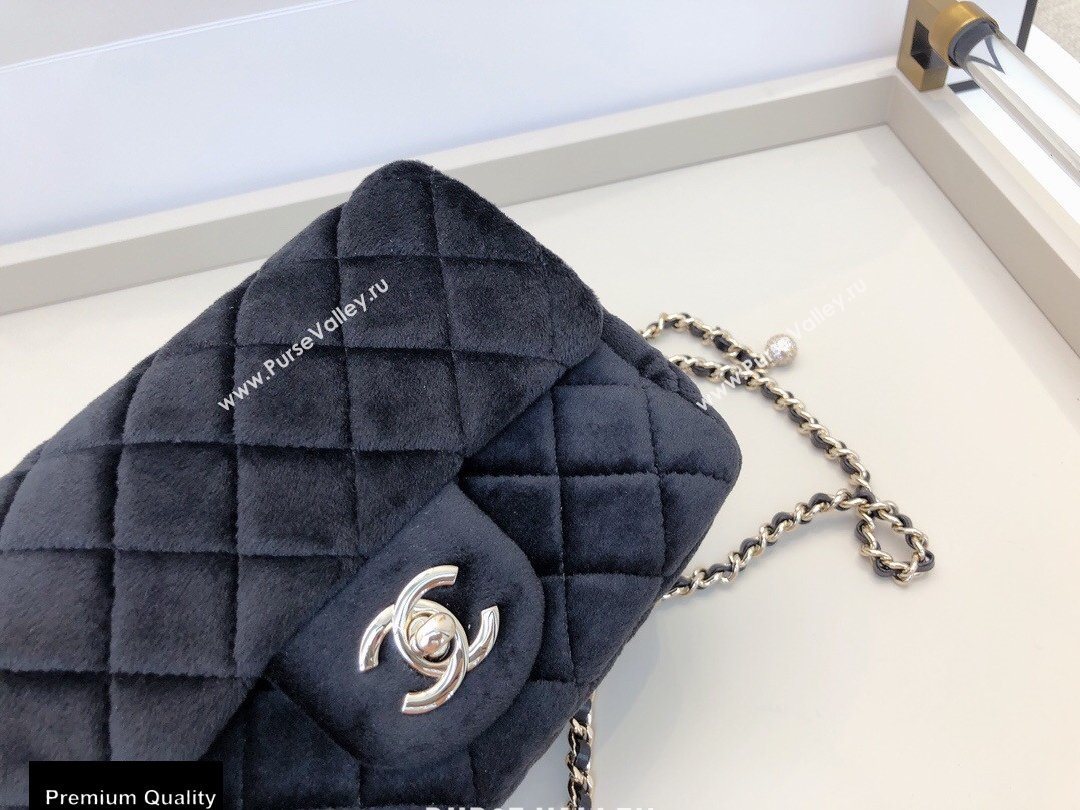 Chanel Velvet Strass Pearl Crush Mini Flap Bag AS1786 Black 2020 (smjd-20091722)