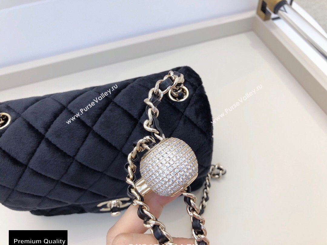 Chanel Velvet Strass Pearl Crush Mini Flap Bag AS1786 Black 2020 (smjd-20091722)