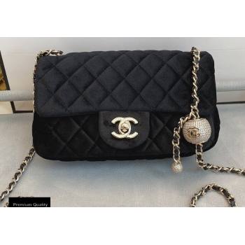 Chanel Velvet Strass Pearl Crush Flap Bag AS1787 Black 2020 (smjd-20091721)