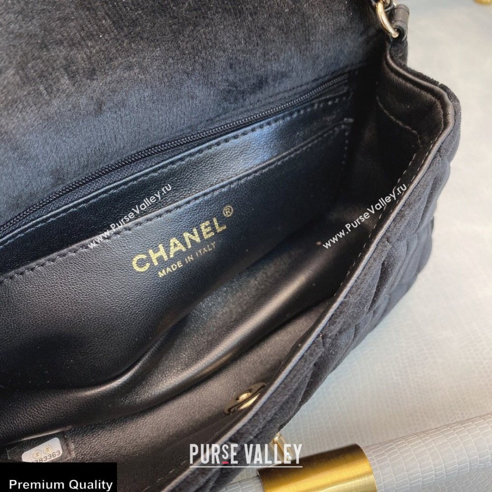 Chanel Velvet Strass Pearl Crush Flap Bag AS1787 Black 2020 (smjd-20091721)