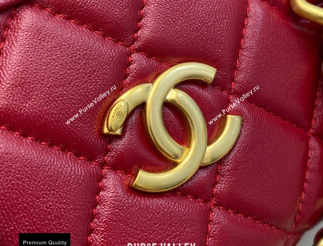 Chanel Shiny Lambskin Small Bowling Bag AS1899 Red 2020 (smjd-20091729)