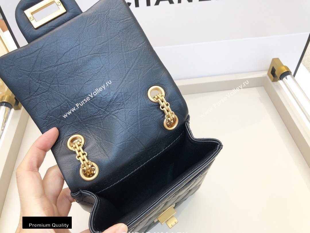 Chanel Calfskin 2.55 Reissue Phone Bag AS1326 Black 2020 (smjd-20091830)