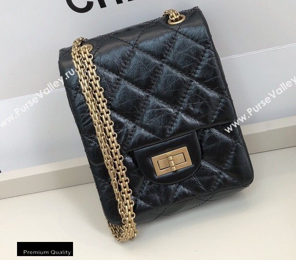 Chanel Original Calfskin 2.55 Reissue Phone Bag AS1326 Black 2020 (smjd-20091829)