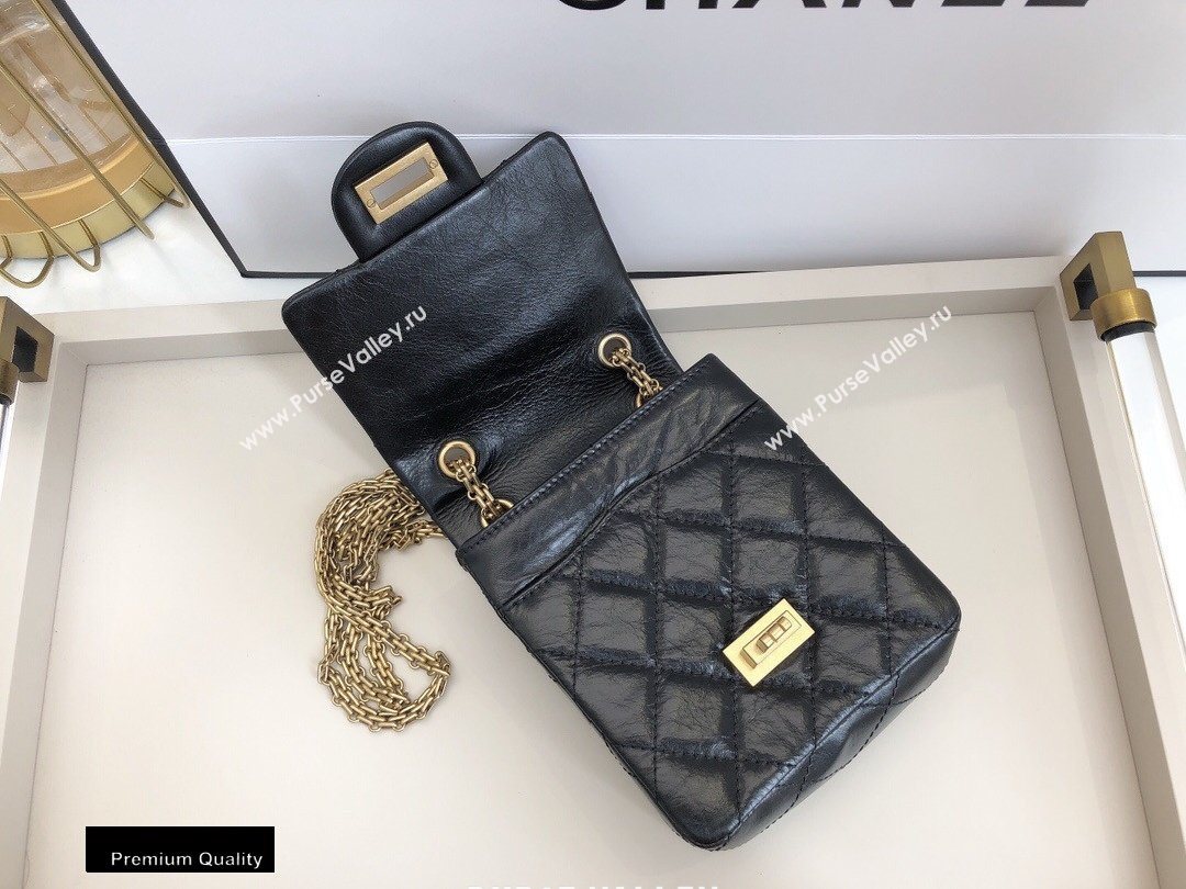 Chanel Original Calfskin 2.55 Reissue Phone Bag AS1326 Black 2020 (smjd-20091829)