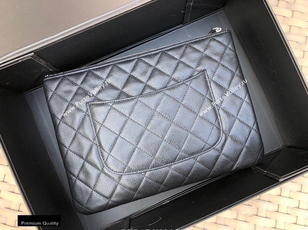 Chanel Pouch Clutch Bag with Multiple Pockets 1054 Caviar Leather Black 2020 (smjd-20091821)