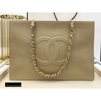 Chanel Shiny Aged Calfskin Horizontal Shopping Tote Bag AS1943 Beige 2020 (smjd-20091714)