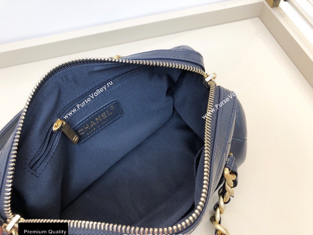 Chanel Shiny Lambskin Small Bowling Bag AS1899 Navy Blue 2020 (smjd-20091730)