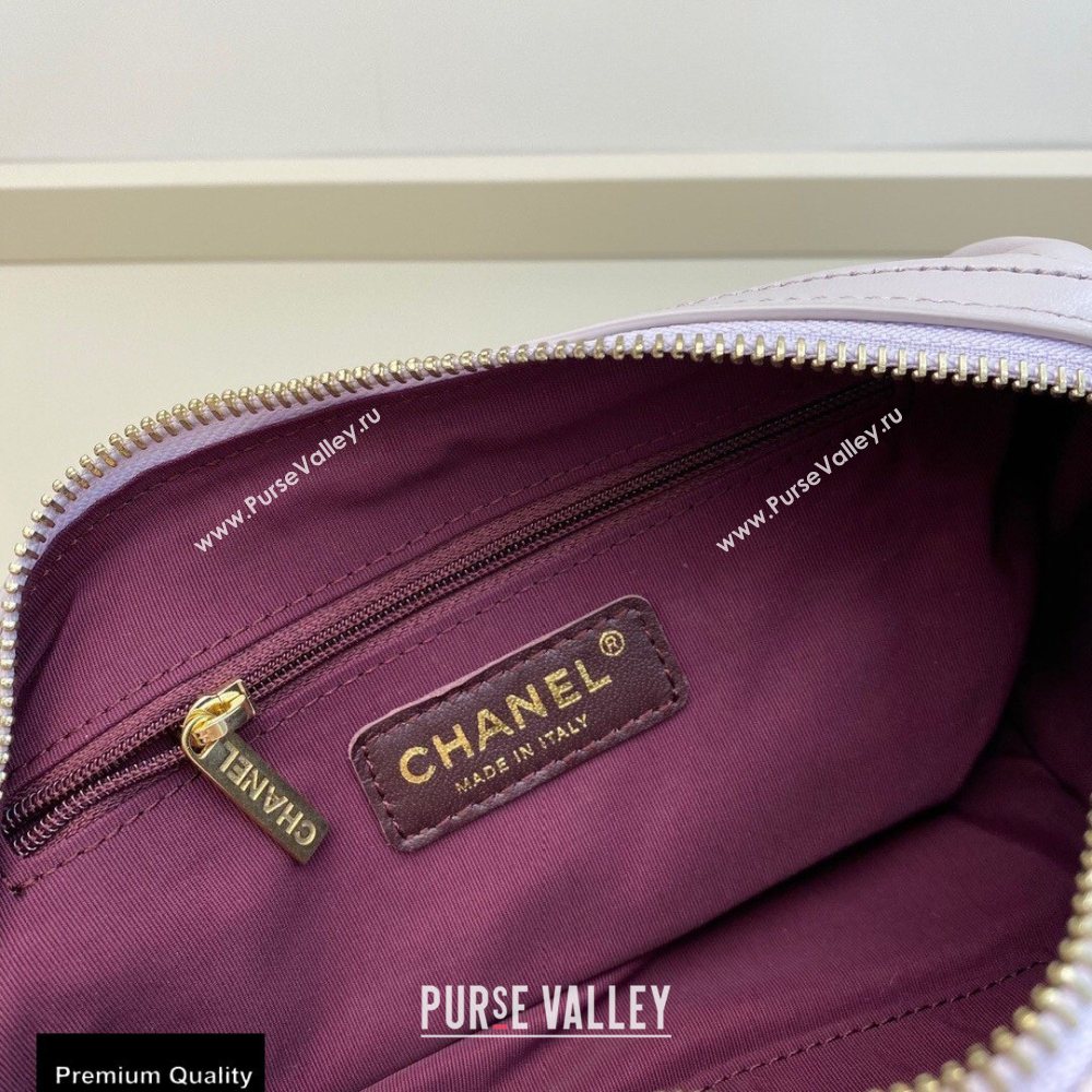 Chanel Shiny Lambskin Small Bowling Bag AS1899 Pale Pink 2020 (smjd-20091731)