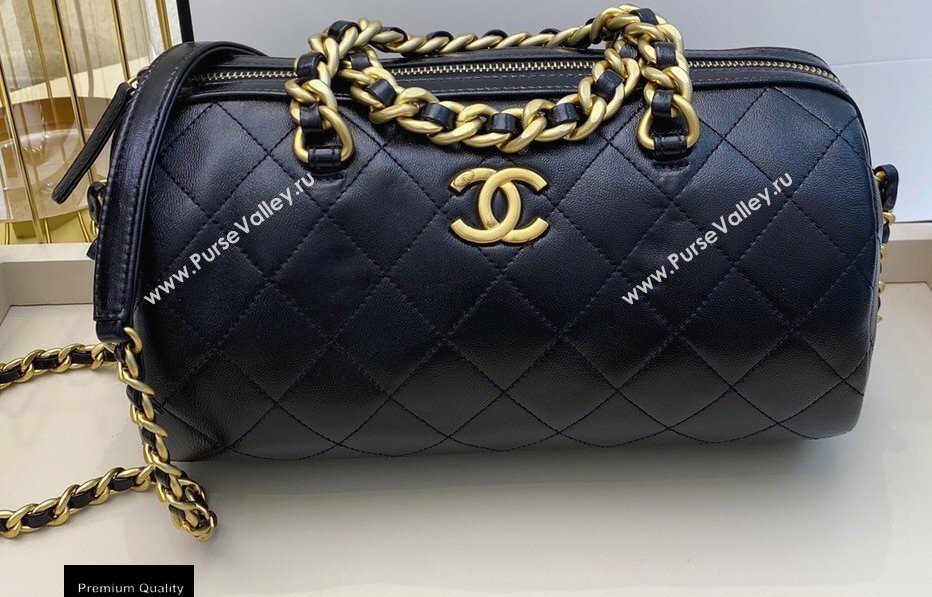 Chanel Grained Calfskin Bowling Bag AS1897 Black 2020 (smjd-20091727)