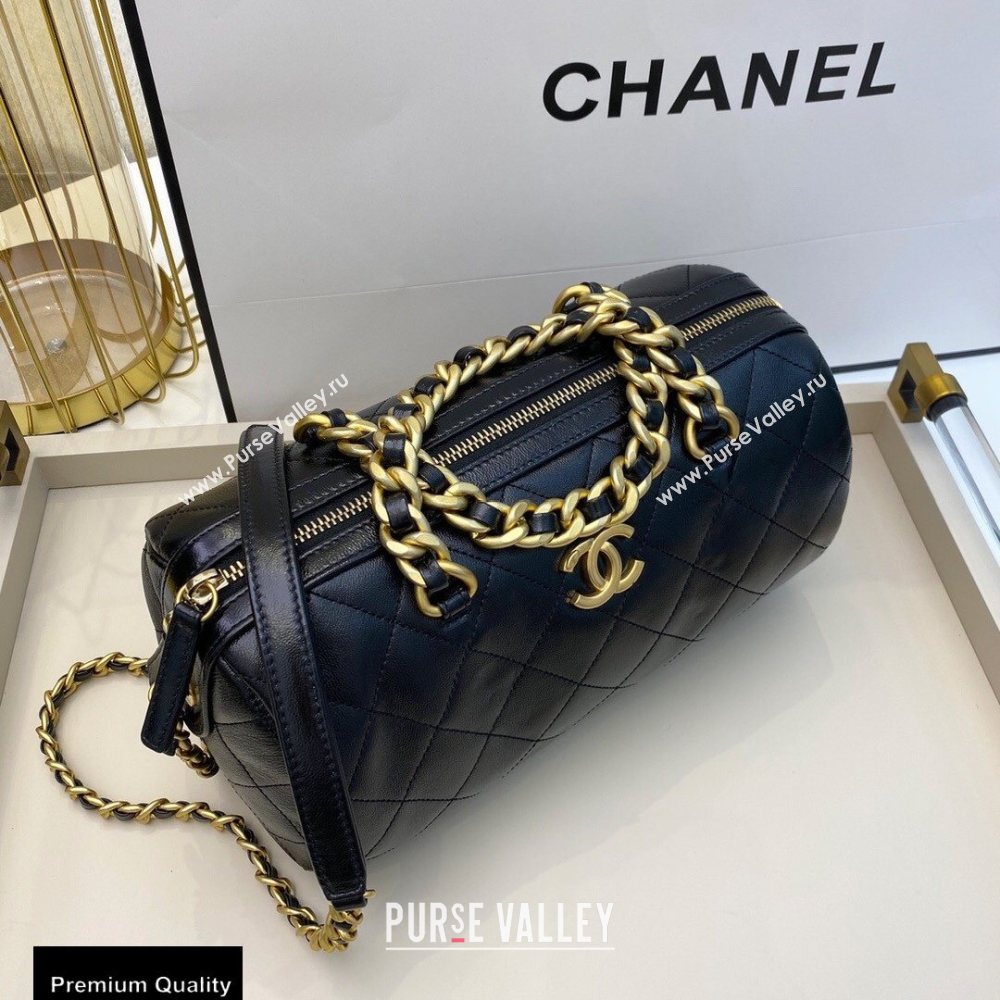 Chanel Grained Calfskin Bowling Bag AS1897 Black 2020 (smjd-20091727)