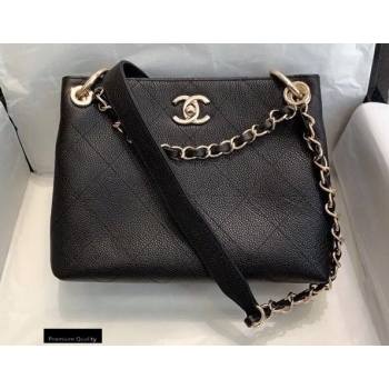 Chanel Caviar Leather Drawstring Bucket Bag Black 2020 (smjd-20091707)