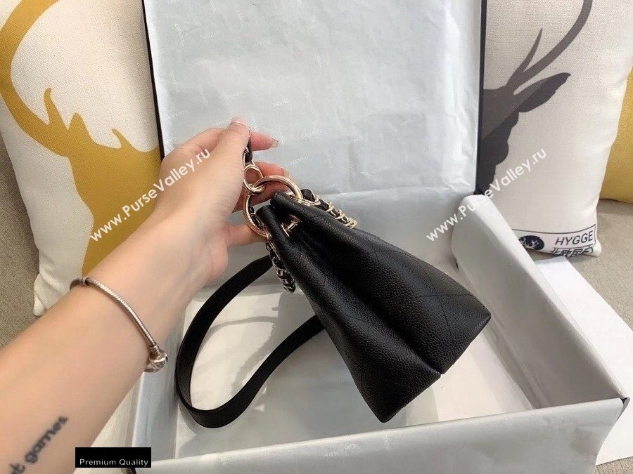 Chanel Caviar Leather Drawstring Bucket Bag Black 2020 (smjd-20091707)