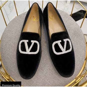 Valentino Vlogo Loafers Velvet Black 2020 (modeng-20092115)