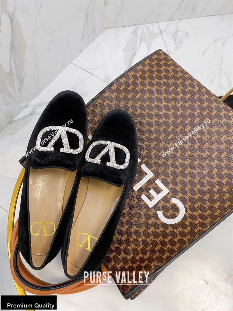 Valentino Vlogo Loafers Velvet Black 2020 (modeng-20092115)