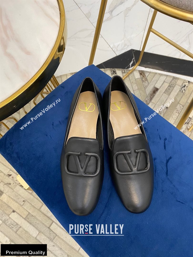 Valentino Vlogo Loafers Calfskin Black 2020 (modeng-20092118)