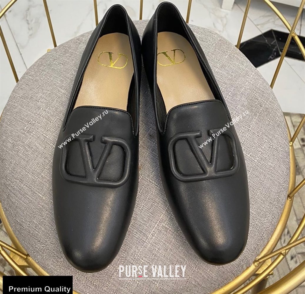 Valentino Vlogo Loafers Calfskin Black 2020 (modeng-20092118)