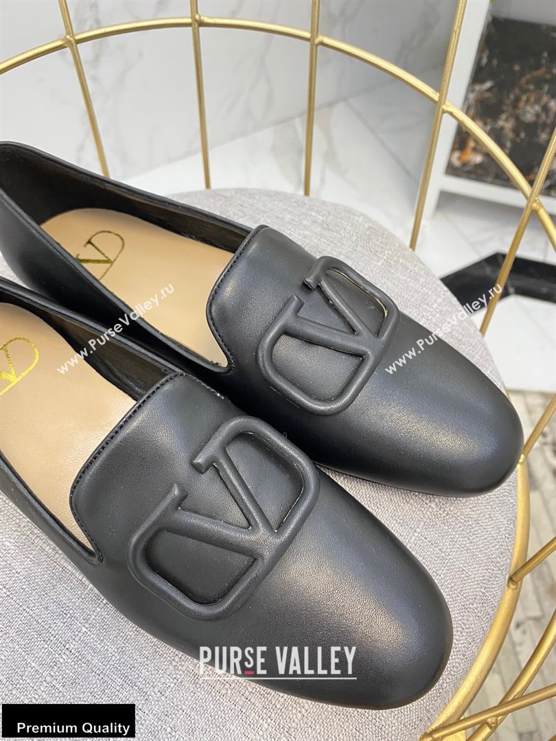 Valentino Vlogo Loafers Calfskin Black 2020 (modeng-20092118)