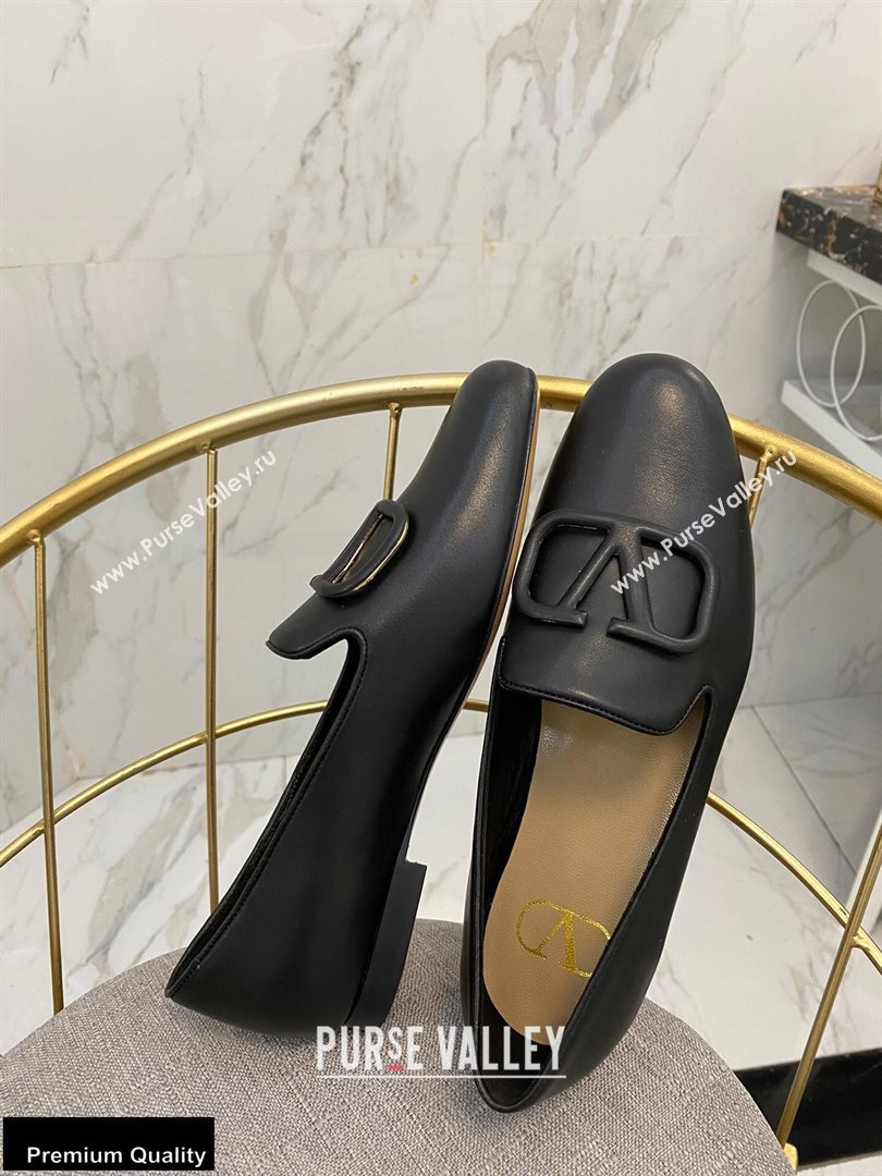 Valentino Vlogo Loafers Calfskin Black 2020 (modeng-20092118)