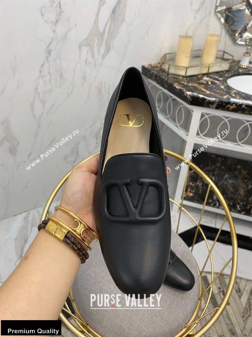 Valentino Vlogo Loafers Calfskin Black 2020 (modeng-20092118)