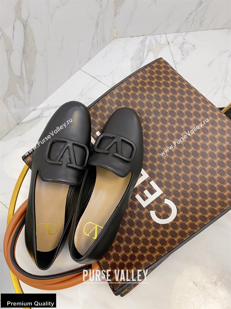 Valentino Vlogo Loafers Calfskin Black 2020 (modeng-20092118)