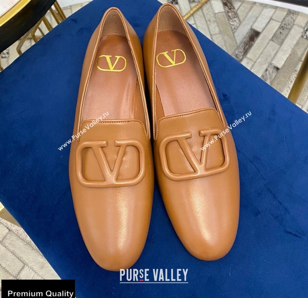 Valentino Vlogo Loafers Calfskin Brown 2020 (modeng-20092119)