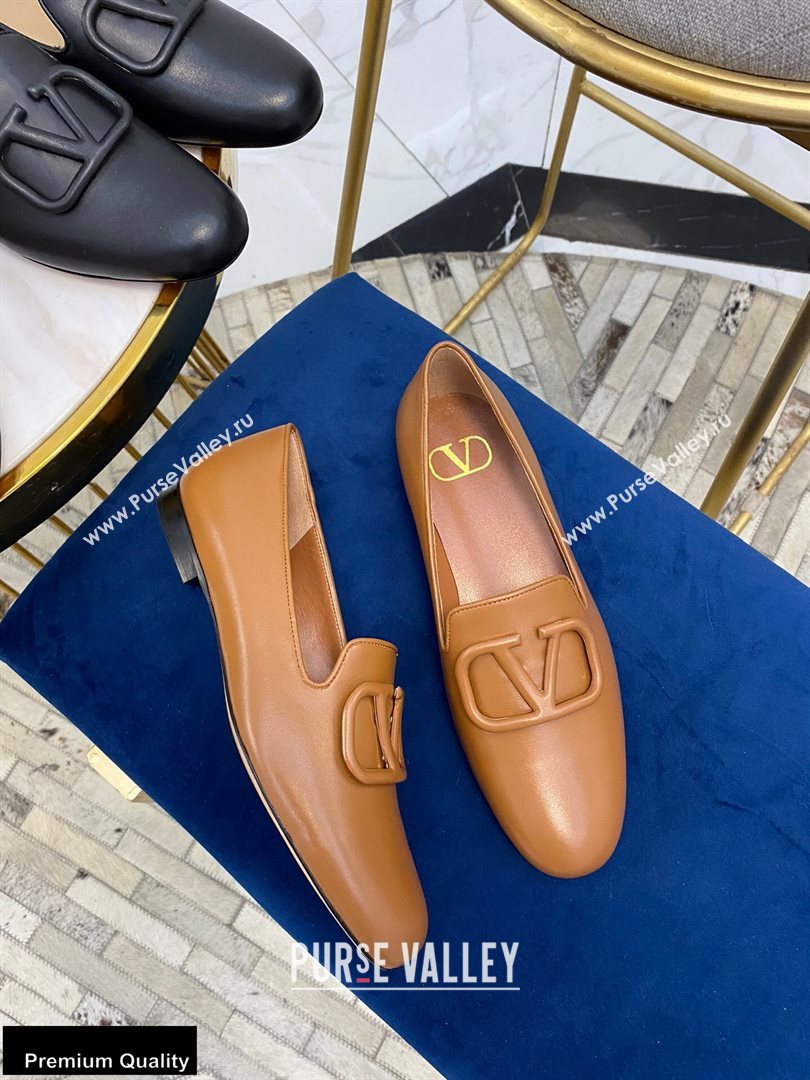 Valentino Vlogo Loafers Calfskin Brown 2020 (modeng-20092119)