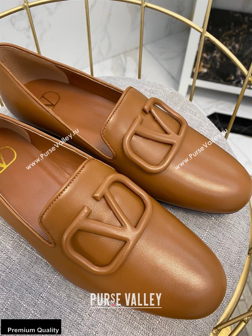 Valentino Vlogo Loafers Calfskin Brown 2020 (modeng-20092119)