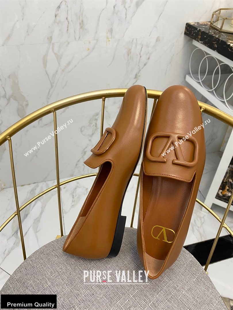 Valentino Vlogo Loafers Calfskin Brown 2020 (modeng-20092119)