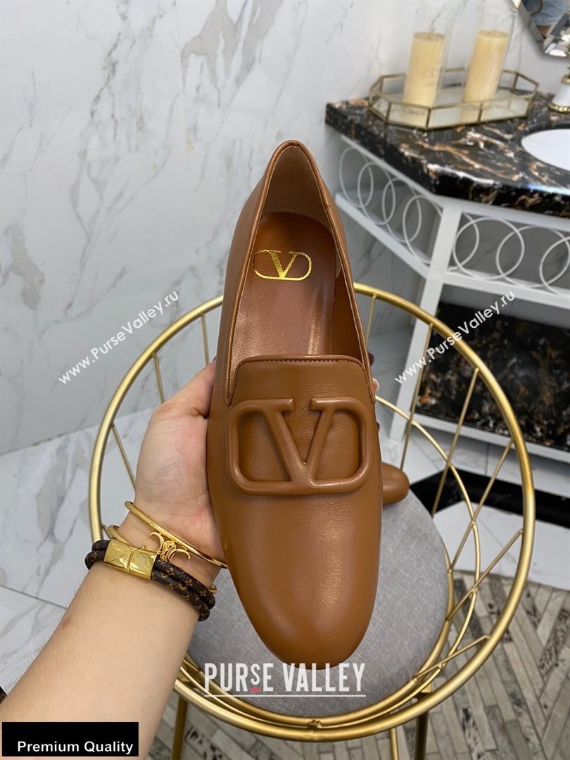 Valentino Vlogo Loafers Calfskin Brown 2020 (modeng-20092119)